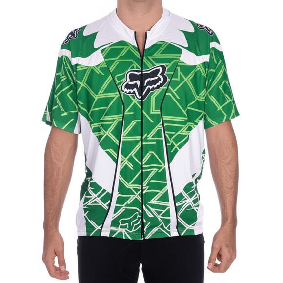 FOX Racing XL Green White Motocross Cycling Quarter-Zip